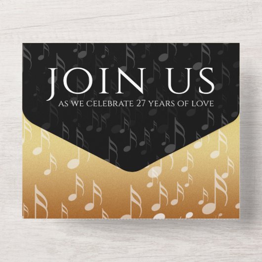 27回目の音楽ウェディングアニバーサリーをお祝いしよう オールインワン招待状 (裏面)