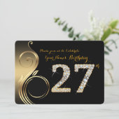 27日,誕生日招待状,数値ダイヤモンド,写真 招待状 (スタンド正面)