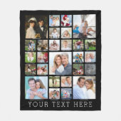 27枚パーソナライズされたのフォトコラージュのキャプションあなたの色 フリースブランケット (正面)