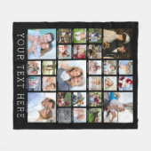 27枚パーソナライズされたのフォトコラージュのキャプションあなたの色 フリースブランケット (正面(横))