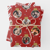 27枚モダンのフォトクリスマスオーナメント赤と白 ラッピングペーパーシート (インサイチュ)