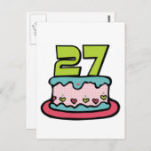 27歳お誕生日ケーキ ポストカード (正面/裏面)