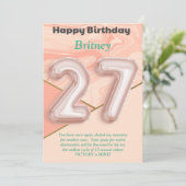 27歳の女の子ハッピーバースデーカード (スタンド正面)