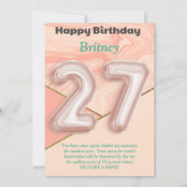 27歳の女の子ハッピーバースデーカード (裏面)