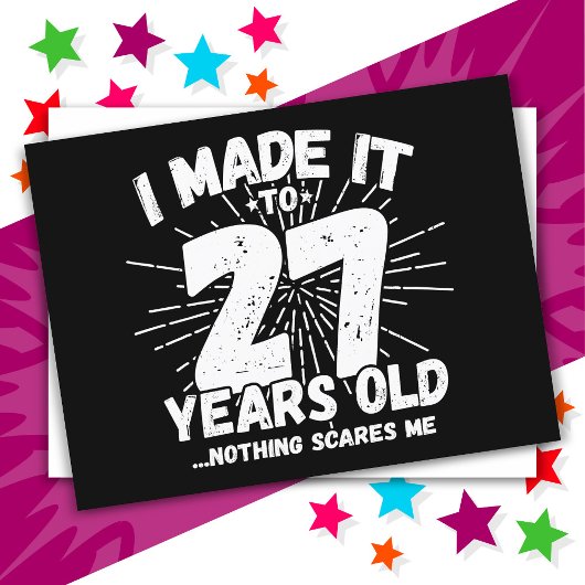 27歳の皮肉なミーム 面白い27歳の誕生日 ポストカード