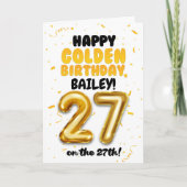 27歳の誕生日おめでとう ゴールデンバースデーカード カード (正面)
