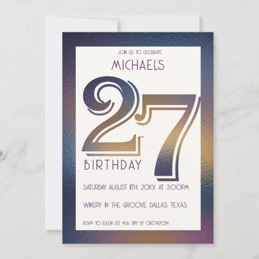 27歳の誕生日の招待状 招待状 (正面)