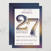 27歳の誕生日の招待状 招待状 (正面/裏面)