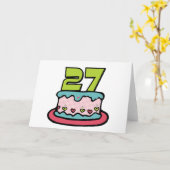 27歳の誕生日ケーキ カード (黄色い花)