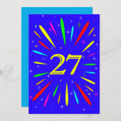 27歳の誕生日パーティー招待状 爆発 招待状 (正面/裏面)