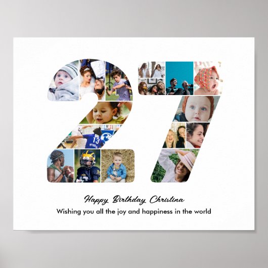 27歳の誕生日パーティー ナンバー27フォトコラージュ ポスター (正面)