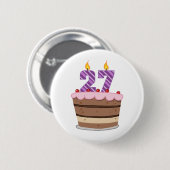 27歳オンお誕生日ケーキ 缶バッジ (正面&裏面)