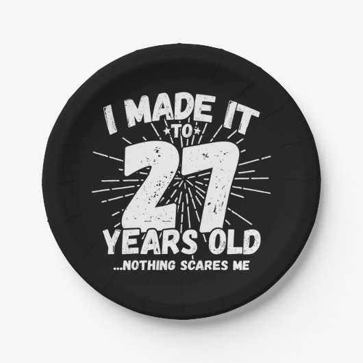 27歳皮肉ミームおもしろい27誕生日 ペーパープレート (正面)