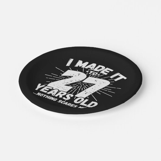 27歳皮肉ミームおもしろい27誕生日 ペーパープレート (アングル)