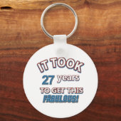 27歳誕生日デザイン キーホルダー (正面)