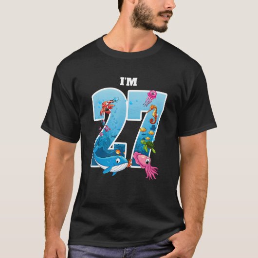 27歳誕生日鯨海の動物誕生日me tシャツ (正面)