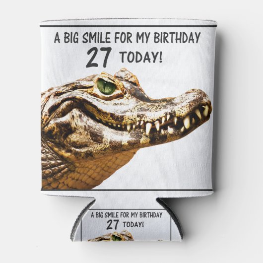 27番目の誕生日アリゲータースマイル 缶クーラー (正面)