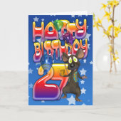 27番目の誕生日カード、ハッピーバースデー カード (黄色い花)