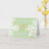 27番目の誕生日グリーティングカード カード (黄色い花)