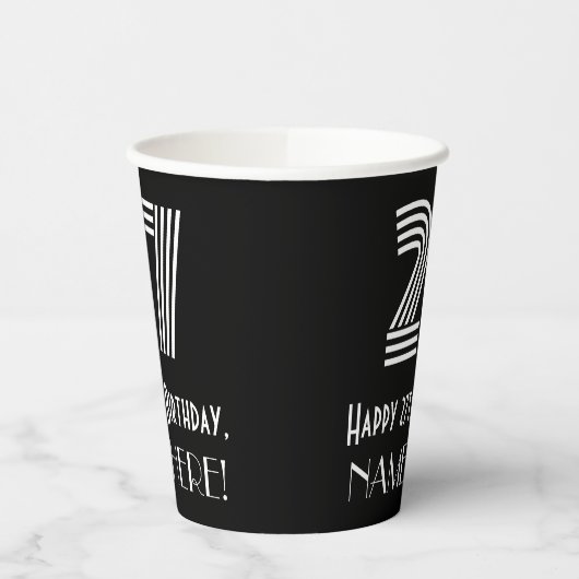 27番目の誕生日:インスパイアアールデコの検索「27」 +名前 紙コップ (左)