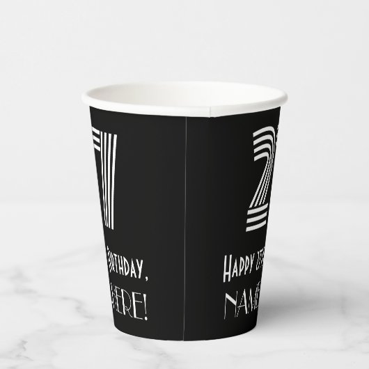 27番目の誕生日:インスパイアアールデコの検索「27」 +名前 紙コップ (右)