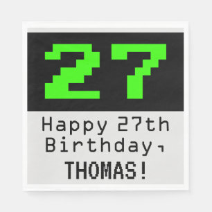 27番目の誕生日- Nerdy / オタク系のスタイル"27" & Name スタンダードランチョンナプキン