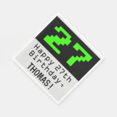 27番目の誕生日- Nerdy / オタク系のスタイル"27" & Name スタンダードランチョンナプキン (角)