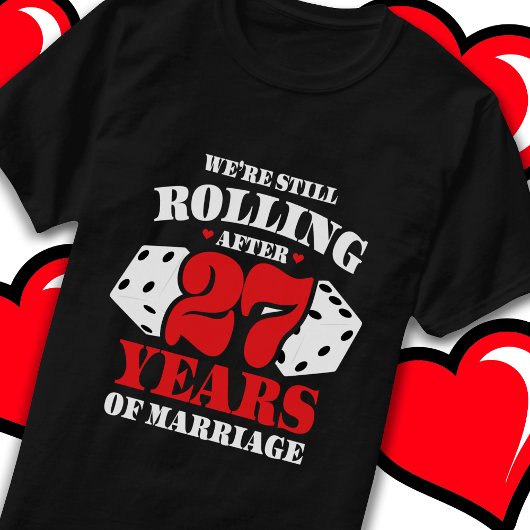 27結婚した年転が27おもしろい周年 Tシャツ
