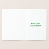 27誕生日はっきりした:「27歳！」 ゴールドフォイルカード 箔カード (内部)