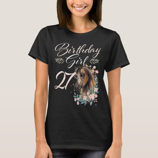 27誕生日ガールホース27歳Bday Tシャツ (正面)