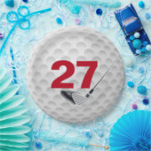 27誕生日ゴルフボールデザイン紙プレート ペーパープレート (パーティー)