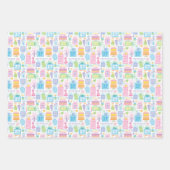 27誕生日パステルピンクケーキプレゼントバルーン ラッピングペーパーシート (正面3)