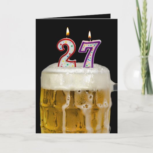 27誕生日ビールオンブラック カード (正面)