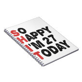 27誕生日嬉しい私は27今日ギフトおもしろい ノートブック (右側)