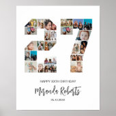 27誕生日第27カスタム号写真コラージュ ポスター (正面)