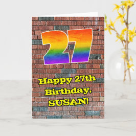 27誕生日:おもしろいグラフィティインスパイアレインボー27 カード