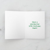 27誕生日:おもしろいケーキとキャンドル+名前をカスタムする カード (内部)