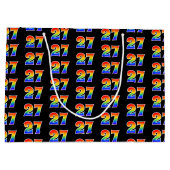 27誕生日:おもしろいレインボーイベント第27パターン ラージペーパーバッグ (裏面)