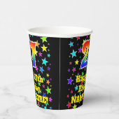 27誕生日:おもしろい星パターンと虹27 紙コップ (右)