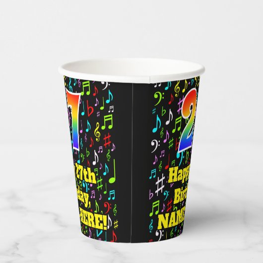 27誕生日:おもしろい音楽ノートPattern, Rainbow 27 紙コップ (右)