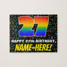 27誕生日:おもしろい、カラフル音楽シンボル、「27」