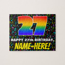 27誕生日:おもしろい、カラフル音楽シンボル、「27」 ジグソーパズル