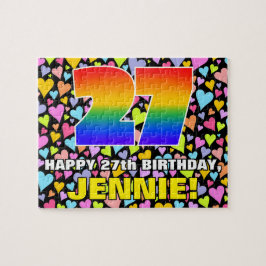 27誕生日:おもしろい、愛するハートシェイプ+「27」 ジグソーパズル