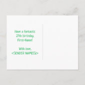 27誕生日:はっきりした,おもしろい,シンプル虹, 27 ポストカード (裏面)