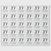 27誕生日:アールデコインスパイアスタイル「27」 +名前 ラッピングペーパー (フラット)