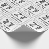 27誕生日:アールデコインスパイアスタイル「27」 +名前 ラッピングペーパー (角)