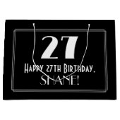 27誕生日:アールデコインスパイアスタイル「27」、名前 ラージペーパーバッグ (正面)
