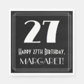 27誕生日~アールデコ見るインスパイア"27",名前 スタンダードランチョンナプキン (正面)