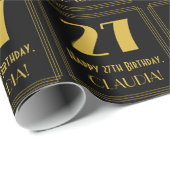 27誕生日～アールデコ見るインスパイア"27"，名前 ラッピングペーパー (ロールコーナー)