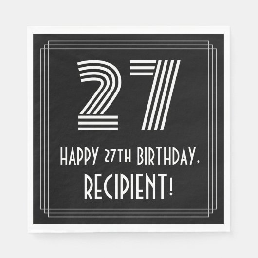 27誕生日:インスパイアアールデコ検索"27" +名前 スタンダードランチョンナプキン (正面)